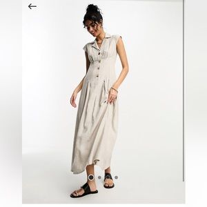 ASOS Curve Beige Midi Dress